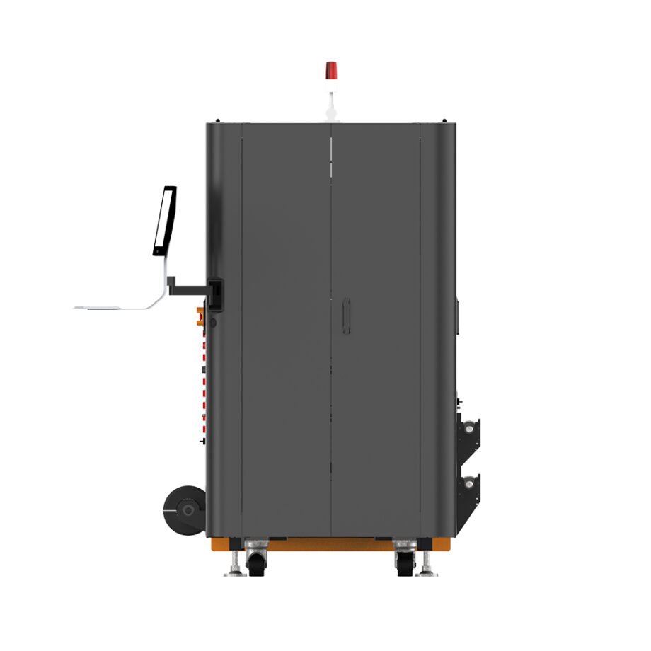 Side view of the 8-Color Ai Dual-Sided UV Printer showing the advanced LED-UV curing system and precise linear guide rail