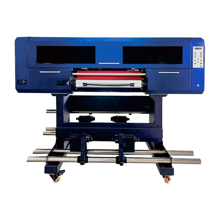 Front view of the Customized 2-in-1 UV DTF Printer showcasing its compact design and I3200-U1 print head for high-quality T-shirt transfer printing